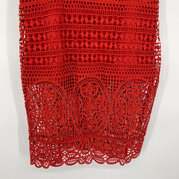 Lovers + Friends Dress Red Blush Cutout Lace Open Back Sleeveless - Picture 5 of 12